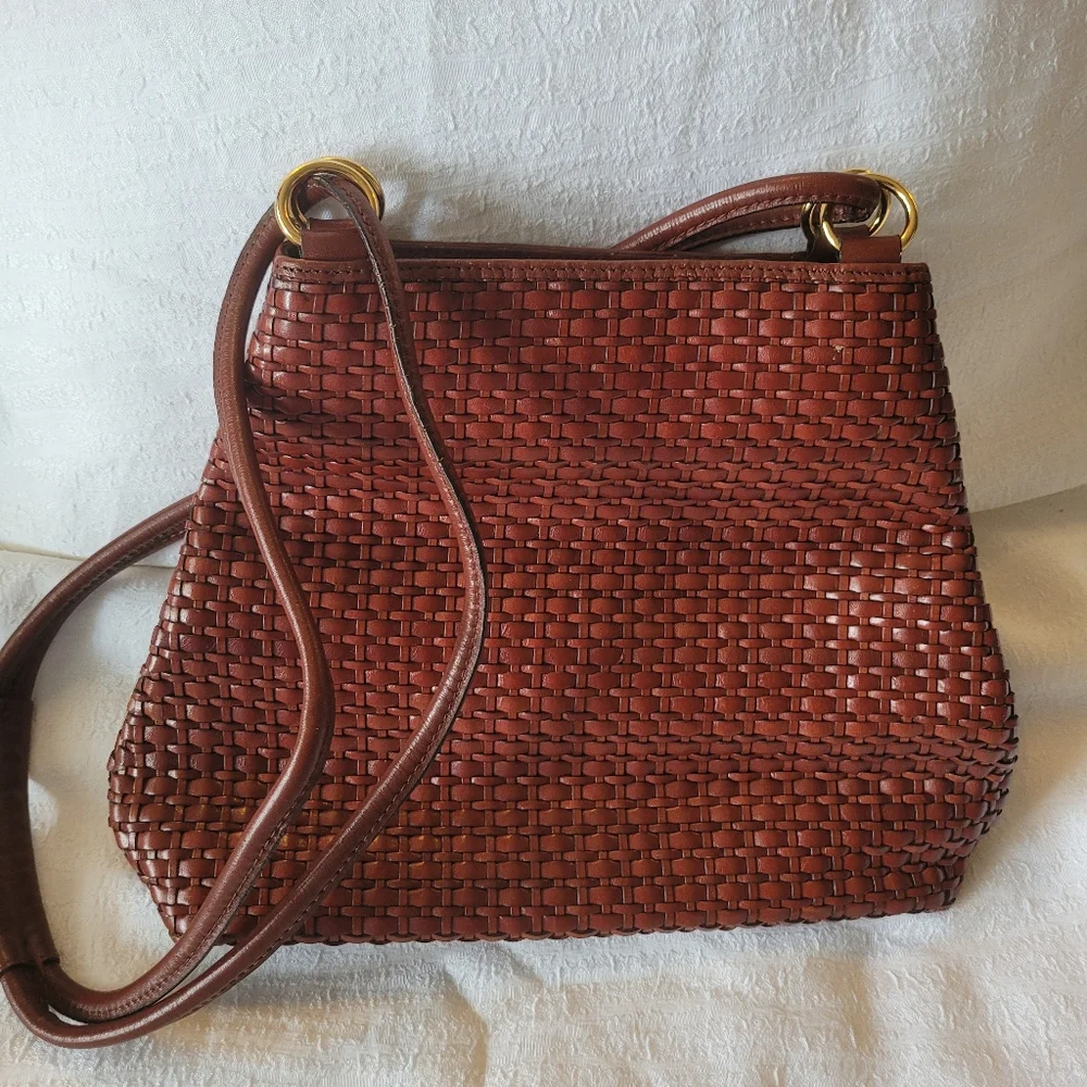 Preston & York Braided leather Handbag Shoulder purse - Picture 2 of 7